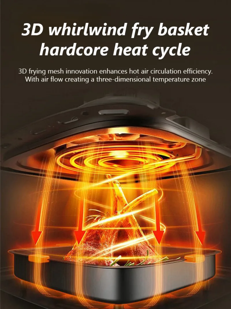 Home Visual Air Fryer Multifunctional Large Capacity Knob Electric Oven French Fryer 5L Air fryer Large capacity for home
