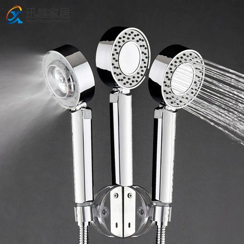 

Double-Sided Water Outlet High Pressure Shower Head Bath Sprayer ABS handheld Round Adjustable 4-Point Bathroom Accessories