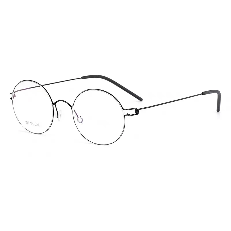 Retro circular line pure titanium eyeglass frame, ultra light and small face