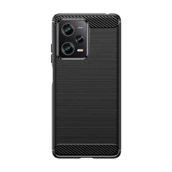 Carbon Fiber Soft TPU Case Cover - Protective Phone Cover for RedmiNote 12 Pro 4G (Black)
