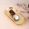 Gold Jewelry Display Plate Stainless Steel Oval Tray Necklace Earrings Palette Holder Dish Ring Home Decoration Organizer 2
