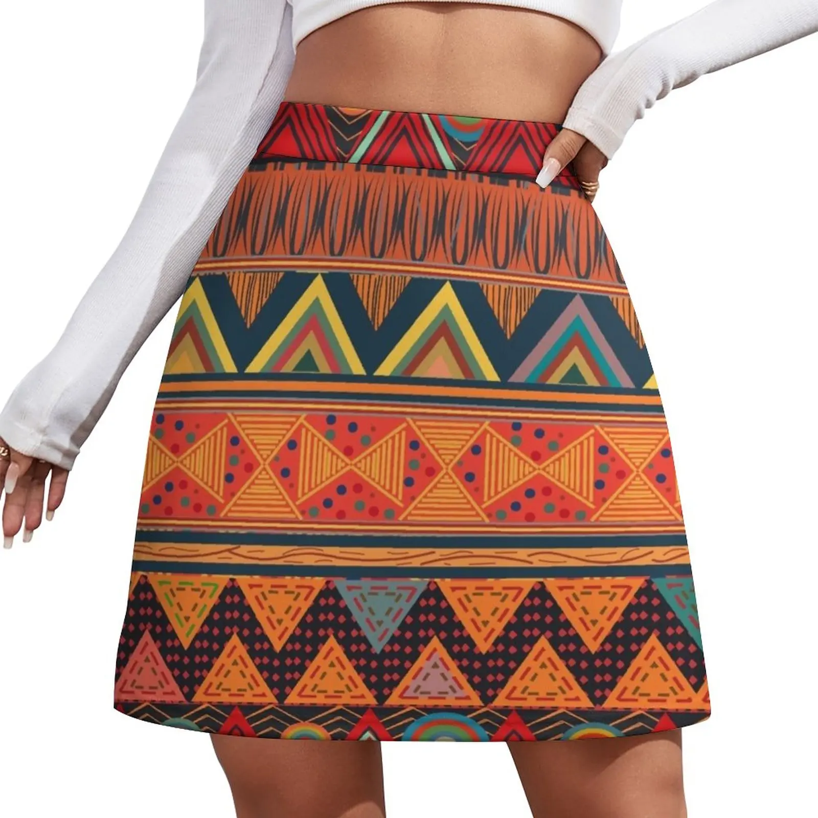 

Tribal Ethnic (earth colors) Mini Skirt skirts for womens korean fashion