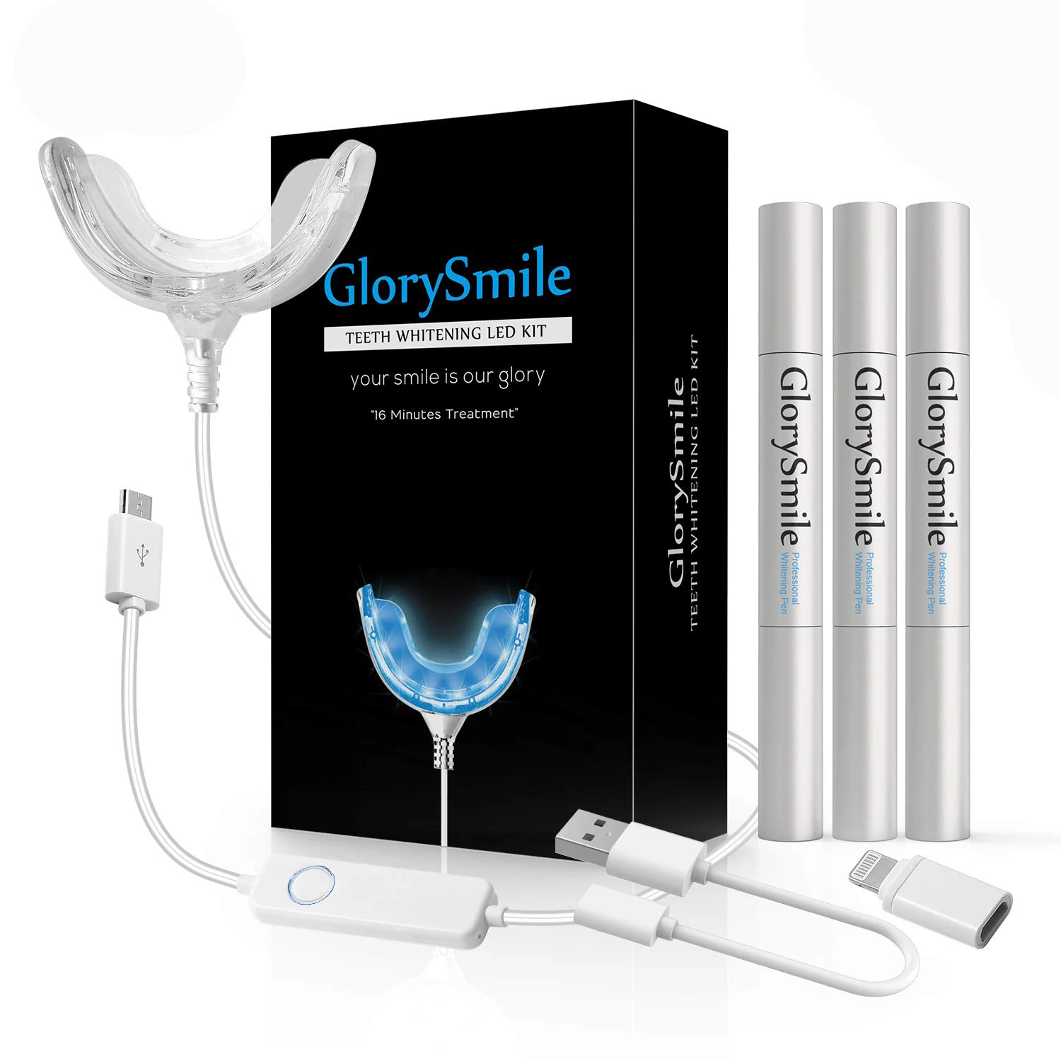 

GlorySmile Teeth Whitening Portable Mini Led Set Smart Whitener Instrument Teeth Bleaching Beauty Health Tool