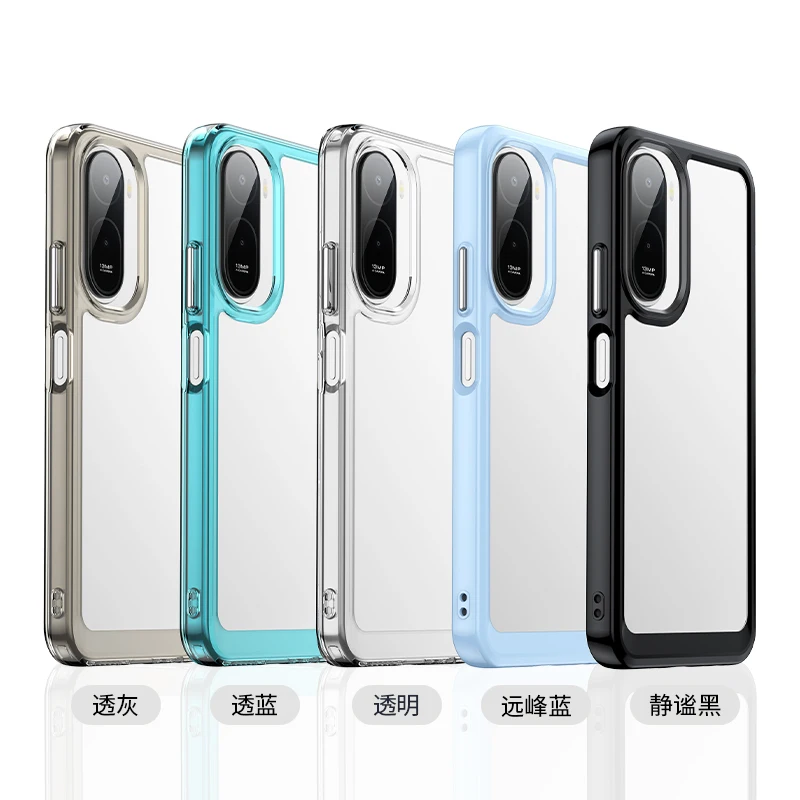 Clear Hard PC + Soft TPU Bumper Transparent Back Phone Cover