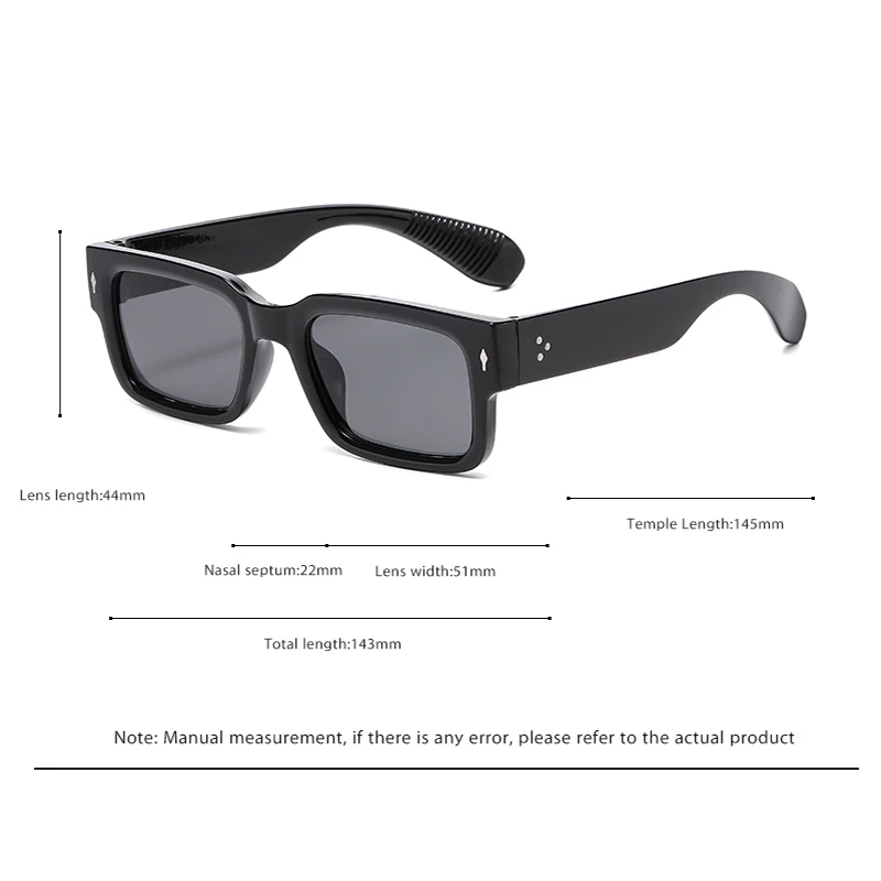Color Block Square Frame Fashionable Men's Sun Protection Sunglasses Personalized Rice Nail Car Sunglasses 2346 driving glasses