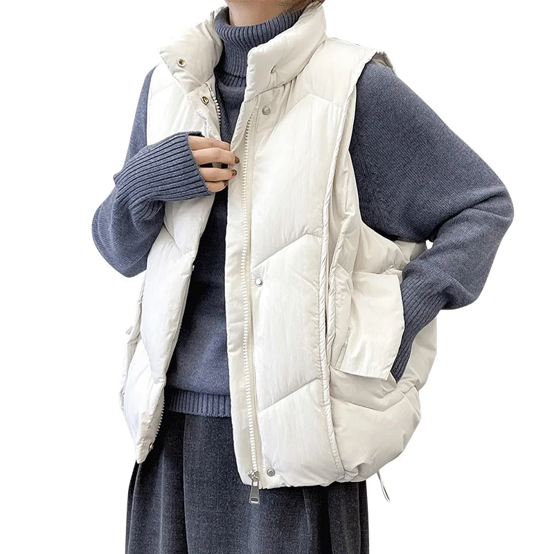 Women's New Fashionable Autumn and Winter Versatile Loose Down Cotton Vest Jacket