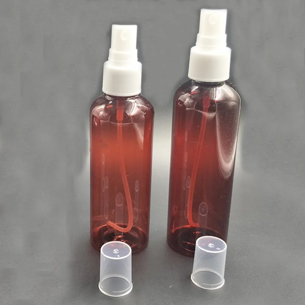5pcs 60ml Refillable amber color plastic bottle with white pump sprayer Plastic Portable Spray Perfume Bottle