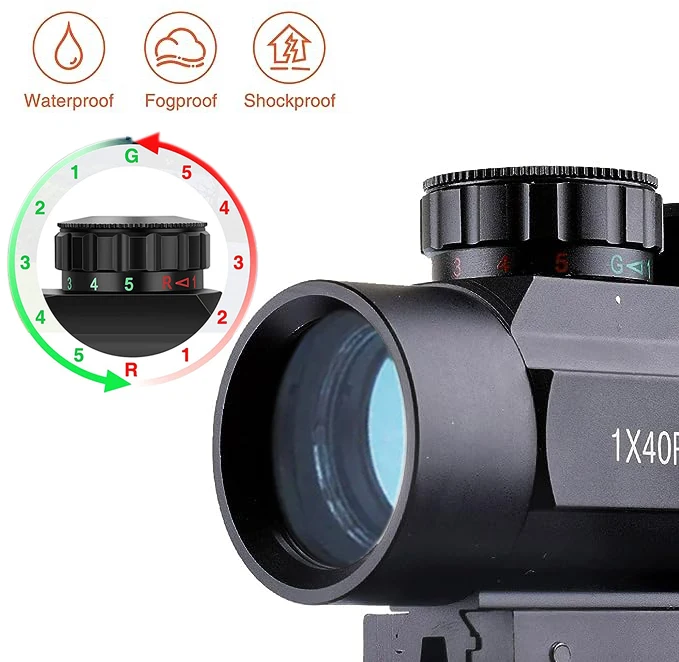 Red Dot 1x40 Sight Tactical Optics Holographic Compact Riflescope Scope Adjustable Rail 11mm 20mm Red Dot Sights with Lens Cover red dot sight rifle scope