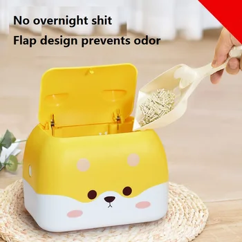 플랩 보관함 포함 고양이 배설물 쓰레기통, 고양이 쓰레기 탈취 씰, 화장실 가방, 애완 동물 배설물 삽
