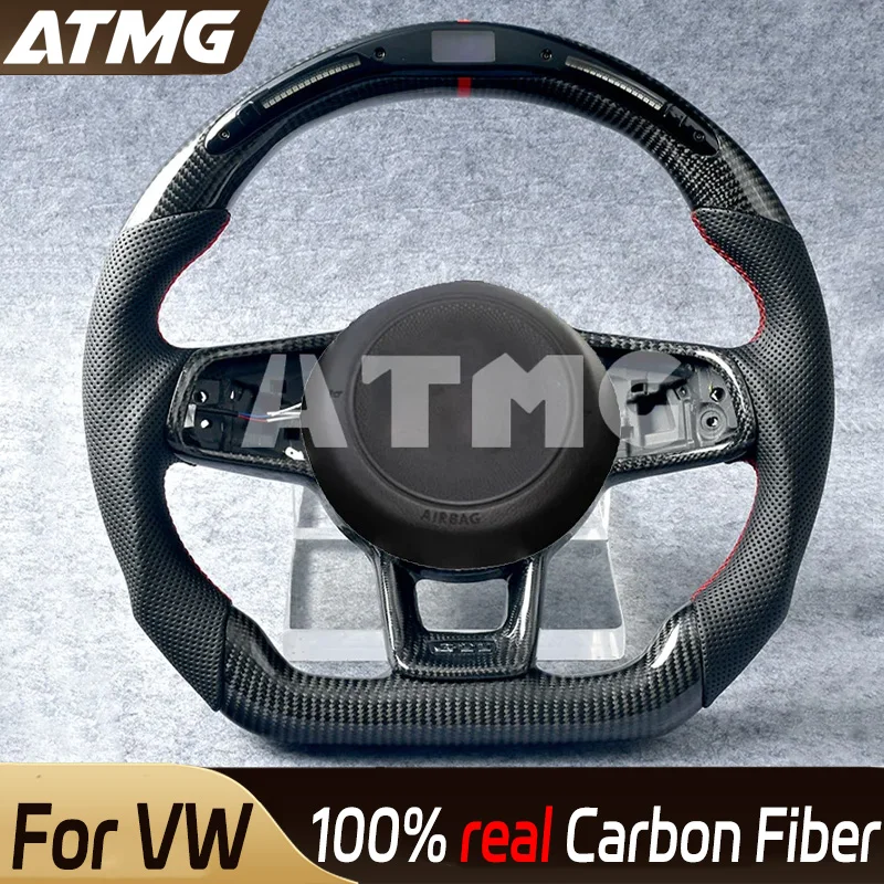 

Customized Hydro Carbon Fiber Leather Car Steering Wheel Kit Fit For Volkswagen VW Golf 7 7.5 GTI R Line MK7 Racing Wheel