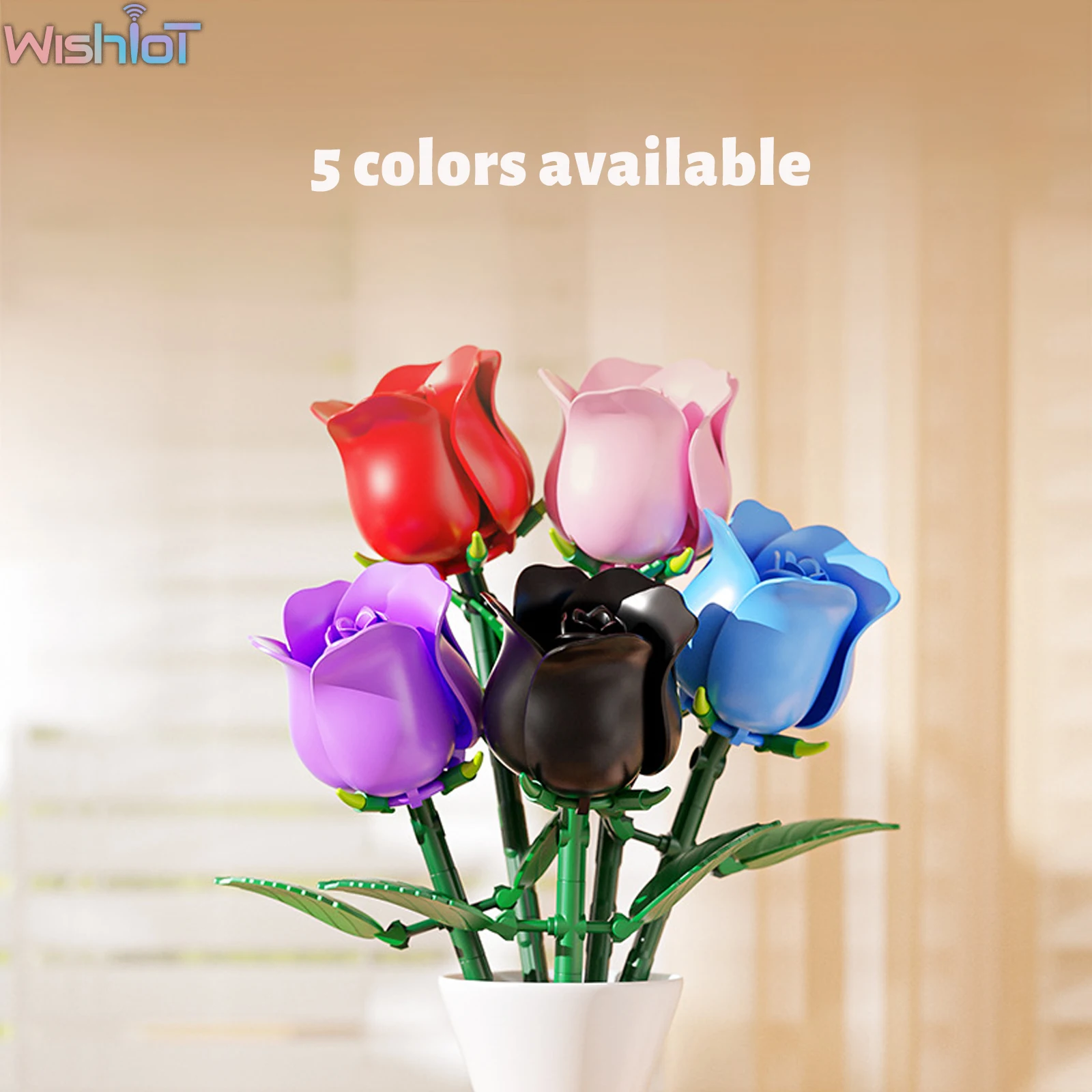 Enchanting Gothic Rose Bouquet Building Set – Creative Photo Prop & Home Decor Gift