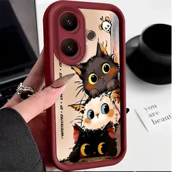 Flexible Silicone Shockproof Protective Case with Cat Print Pattern for Vivo V60 Lite (HFTYJTMAO001)