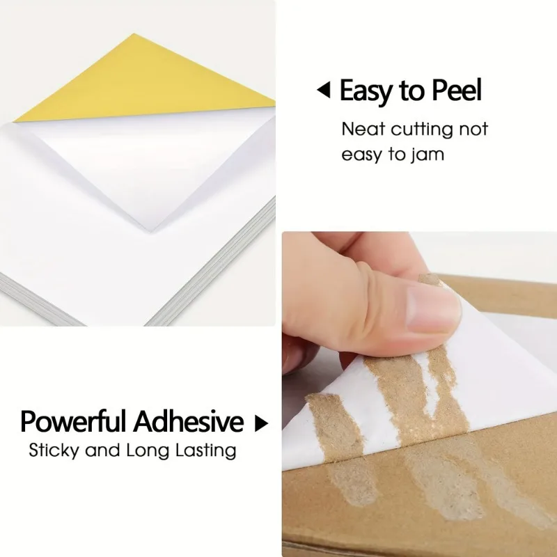 50 sheets Printing paper & A4 size stickers, suitable for laser printers and inkjet printers, self-adhesive printing paper