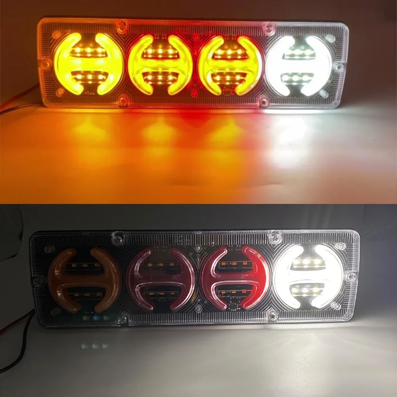 Indicatori Direzione LED Per Camion 10-30V - Luci Laterali Rettangolari Gialle Con Cavo 25cm - Foto 6