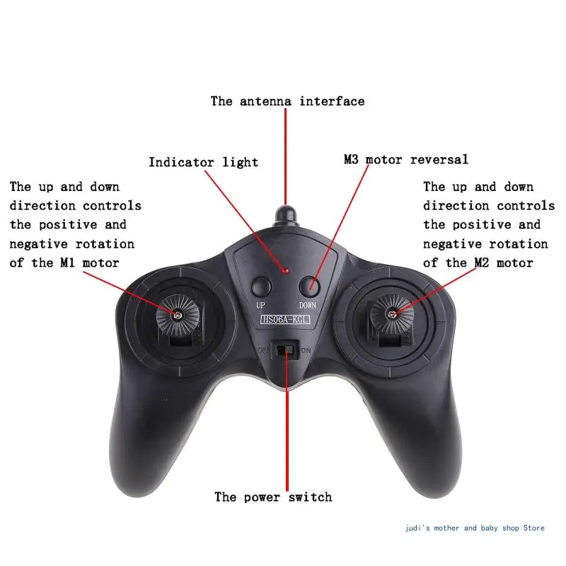 67JC Digital Control Transmitter Receiver Radio Transmission Handle 2.4G 6CH Anti-Jamming for DIY Remote Control Toy 3