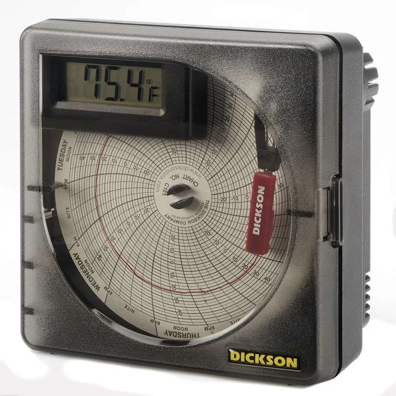 온도 기록계 PR4-10은 DICKSON 차트 C017 20-120 7일 사용 기록을 사용했습니다.