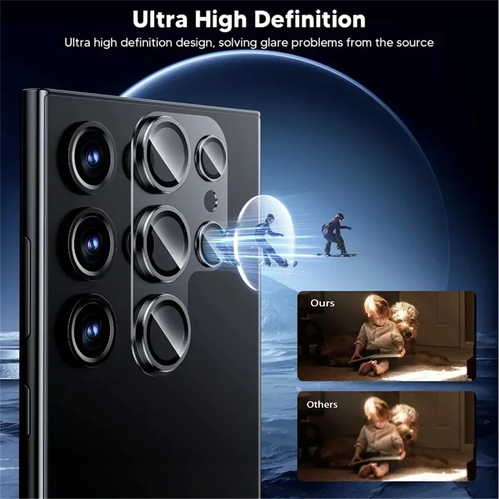 8K HD Metal Camera Lens Protection Glass Cover - Tempered Glass Phone Accessory