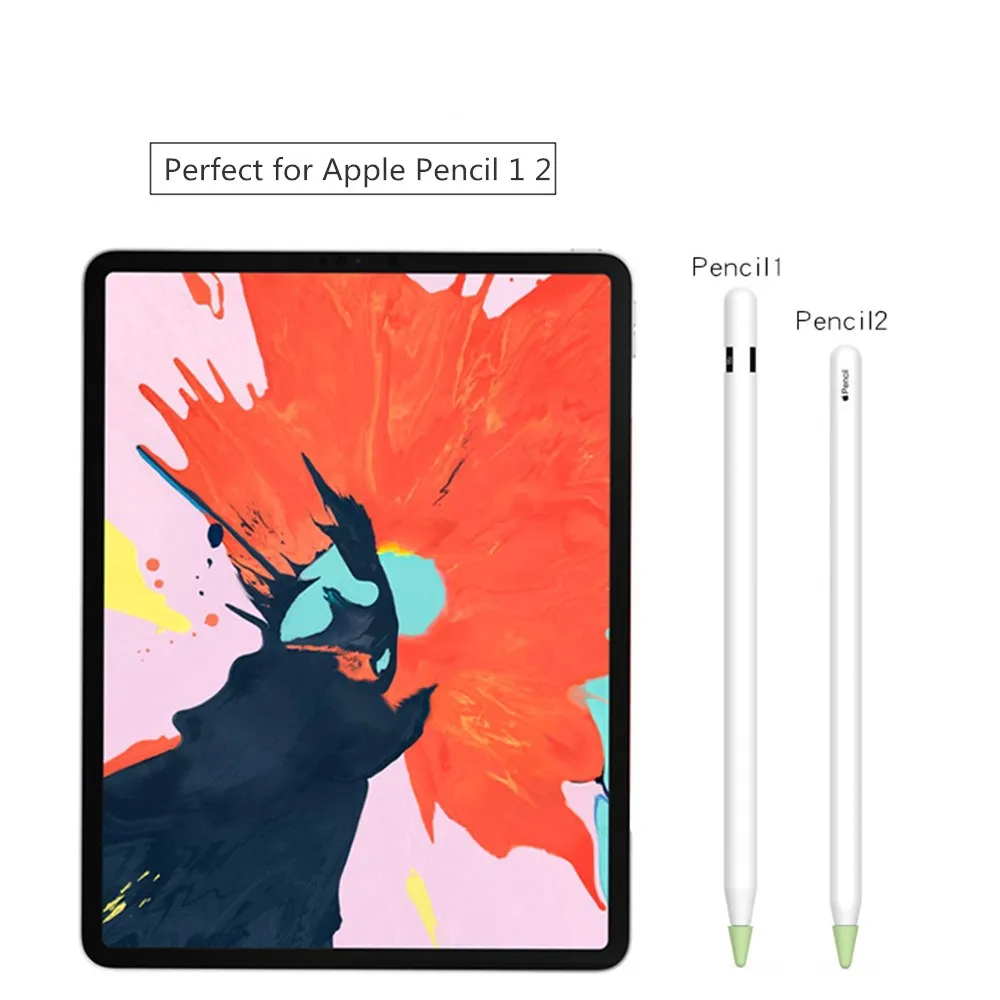 Silicone Replacement Tip Case For Apple Pencil 1 2 Touchscreen Stylus Pen Case nib Protective Cover Skin 8 pcs stylus pen