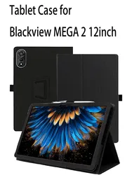 Premium Tablet Case with Kickstand & Shockproof PU Leather Design - 12 Inch Protective Cover (Black)