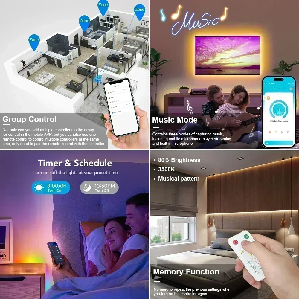 LED 리본 접착제 고휘도 COB LED 스트립, 실내 LED 스트립, 야외 정원 조명 및 어댑터용 유연한 리본, 24V