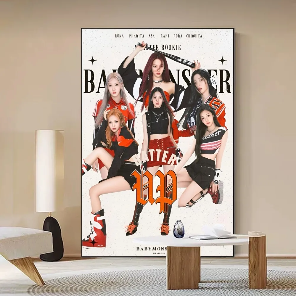 Kpopb-babymonster kendinden yapışkanlı sanat posterleri HD kalite