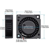 30x30x10mm Mini Radial Blower Fan DC 5V/12V/24V 30mm 3010 Turbo Blower Cooling Fan 2Pin 3CM 3D Accessories Printer Cooler Fan 5