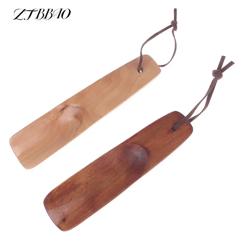 

1PCS Portable Natural Wooden Shoe Horn Shoe Lifter Handle 15.5cm Solid Wood Short Handle Shoehorn Shoe Puller Accessories