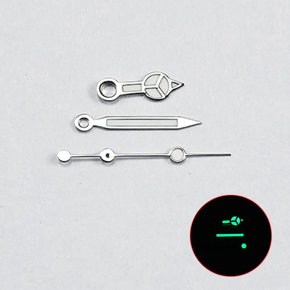 Watch Hand For NH36 Movement NH35 7.75*12*12.5 Green Luminous Second Silver Diving Yacht Watches Accessories