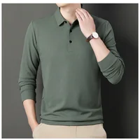 Polo brodé à manches longues pour hommes, décontracté et à la mode, confortable, respirant et polyvalent, haut d'été, nouvelle collection 3