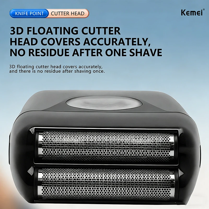 케메이 KM-T393 USB 충전식 전기면도기 남성용 왕복식 트윈 블레이드 면도기 수염 트리머 면도기