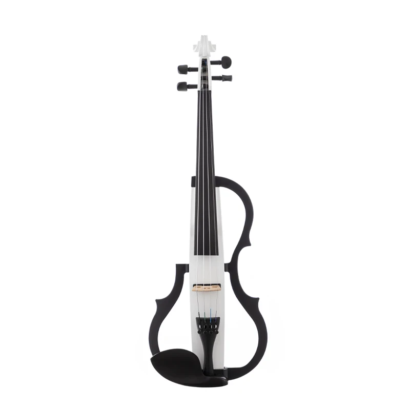 4/4 Black White Red Solid Wood Advanced 3 Band EQ Electric Silent Violin Kit Ebony Fittings Kinglos