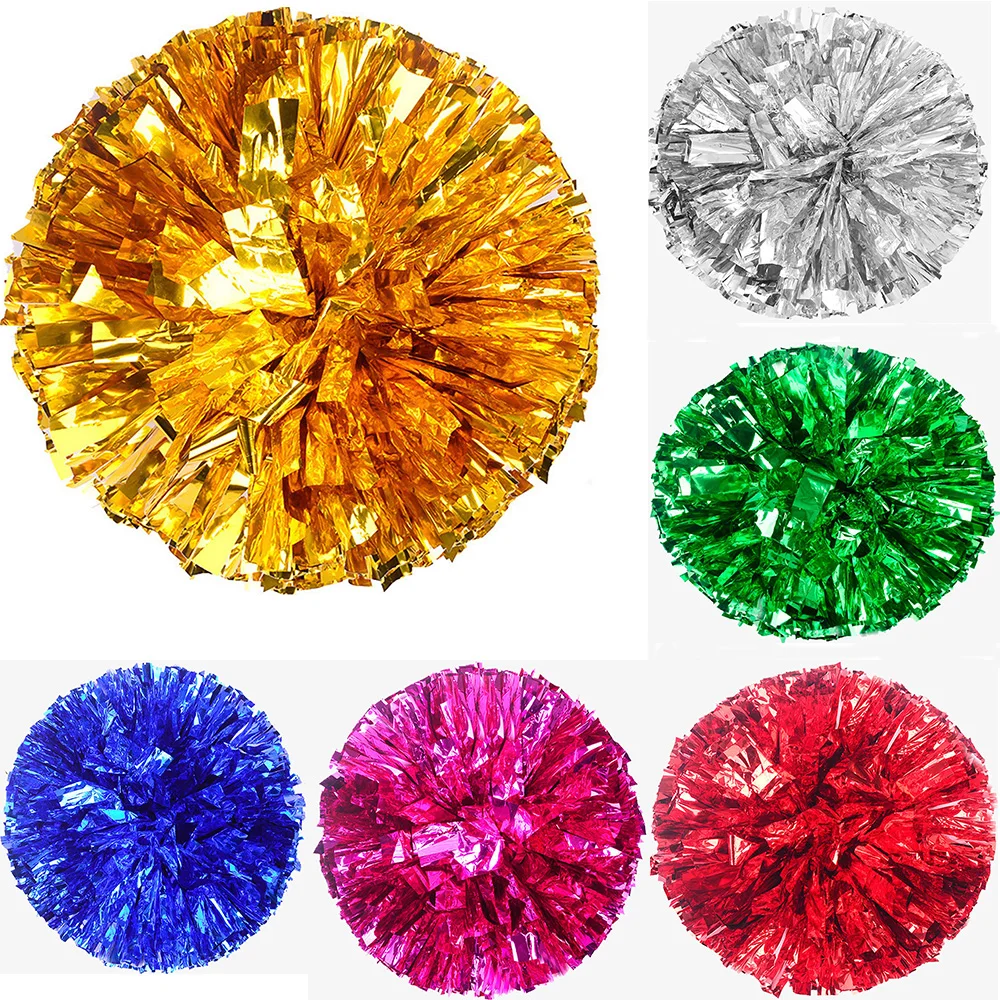 2pc Cheerleading Pompoms Solid Color Plus Thick Multicolor For Cheerleader Team Performance 30cm/11.8in Velvet Flower cheerleading pom poms