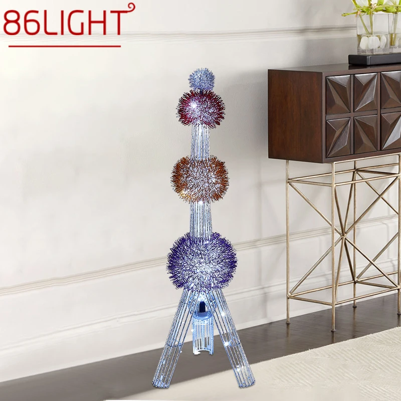 

86LIGHT Nordic Floor Lamp Modern Art Living Room Bedroom Hotel LED Aluminum Wire Originality Tower Decorative Standing Light