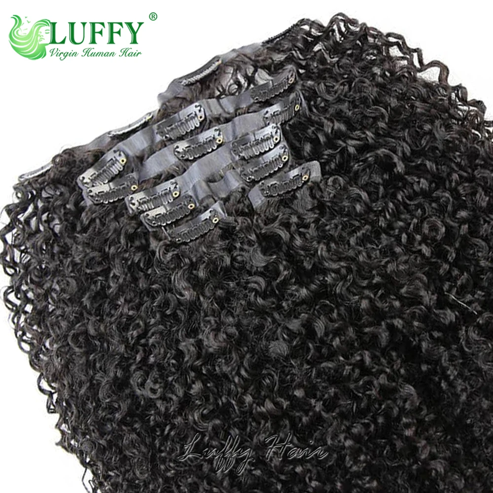 Afro Kinky Curly Seamless Clip Ins Human Hair PU Clip In Hair Extensions Black Women Skin Weft Burmese Human Extension human hair extensions