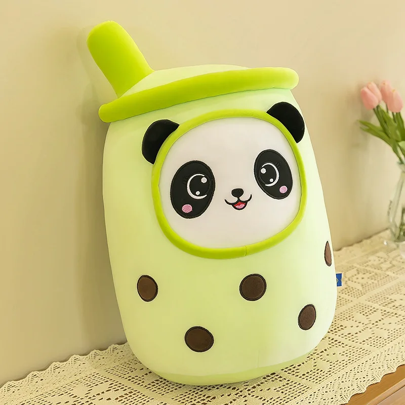 Panda Bubble Soft Milk Teacup Plush Toys Stuffed Animal Pillow Boba Plush Milk Tea Fruit Drink Cartoon Toys tooarts milk cow coin bank animal piggy