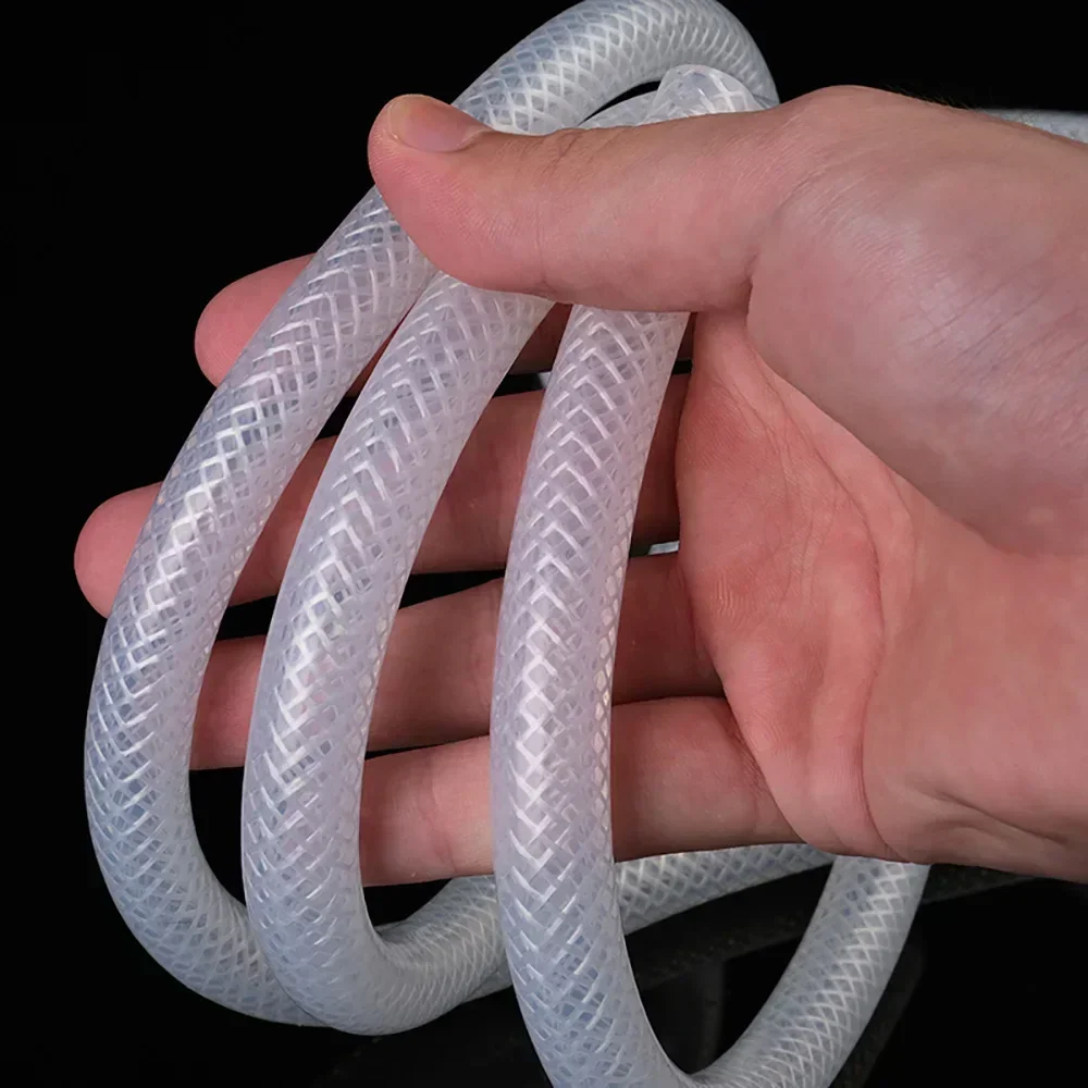 1M Thickening Silicone Hose Tube Food Grade Braided Fibre Hose Pipe Liquid Transport Pharmaceutical Food Processing