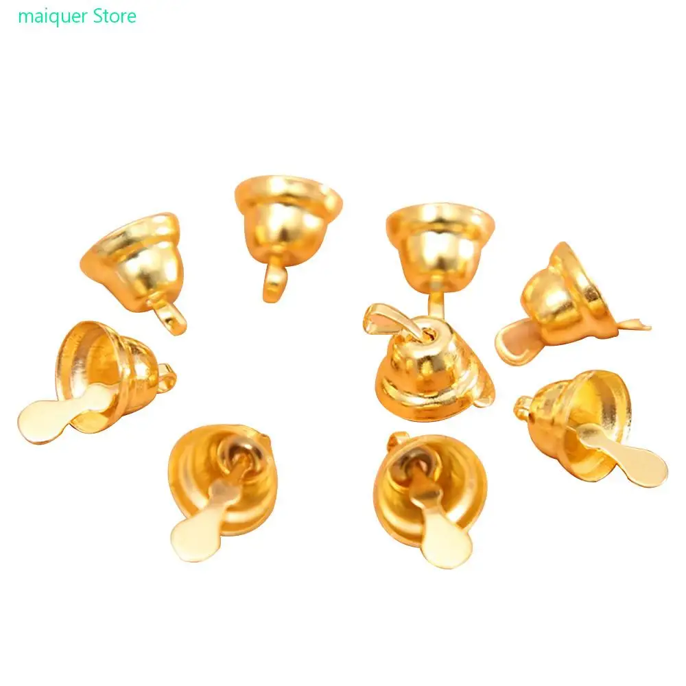 20 stks/set jingle bell goud 11mm mooie kleine ijzeren losse kralen metalen kerstboom opknoping decoraties festival feest banket