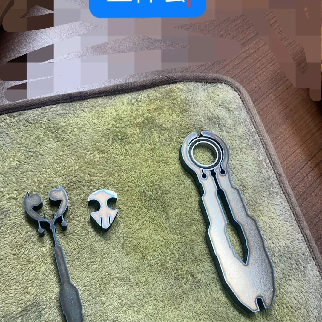 야외 휴대용 EDC 다기능 티타늄 합금 튜닝 포크 프라이 바 손가락 장난감 자동차 비상 도구