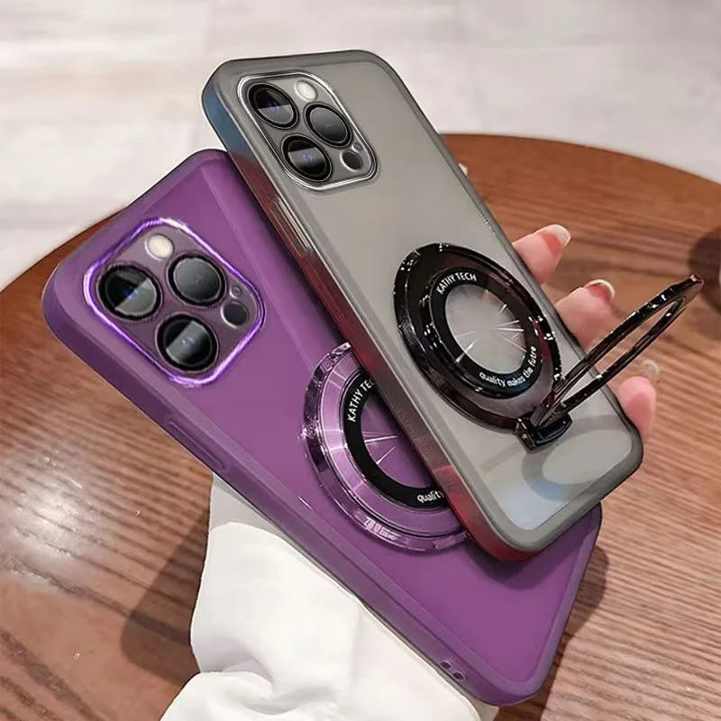 Soft Transparent Magnetic Holder Chain Case with Lanyard Stand Cover