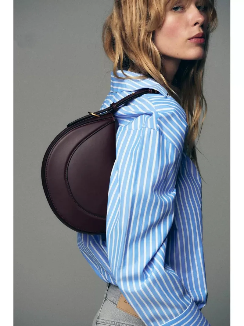 Fashion Women CrossBody High Quality Tote Crescent shaped bag Smooth Leather Shoulder Bag Tote Underarm handbag