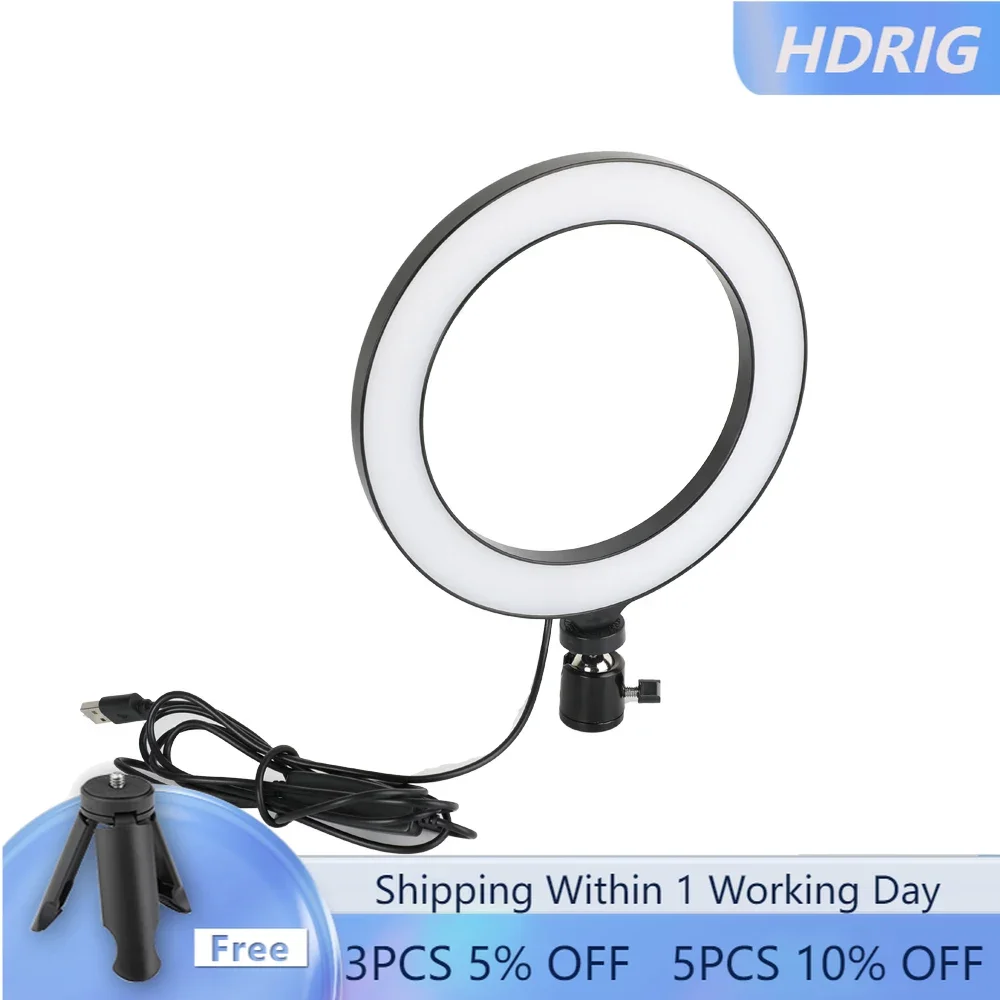 

HDRIG Mini LED Light 20CM LEDs Ring Light Photography Lamp Led Fill Light for Studio Light Selfie Ring Light for vlogging