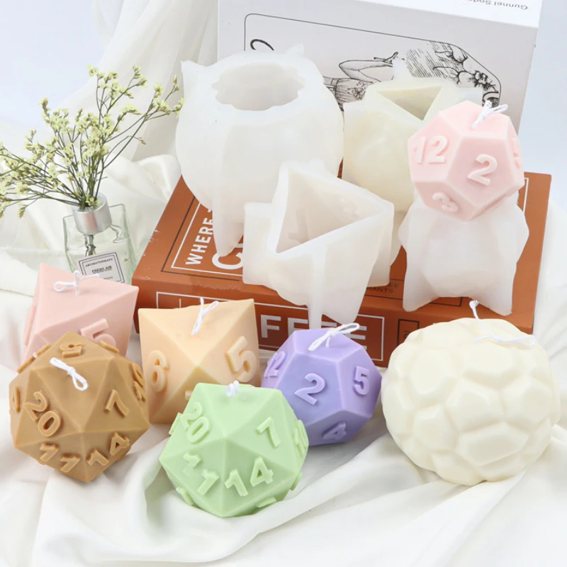 Diy Big Dice Mold Drop Glue Resin Aromatherapy Gypsum Candle Soap Ornaments  Table Silicone Mould Cement Molds
