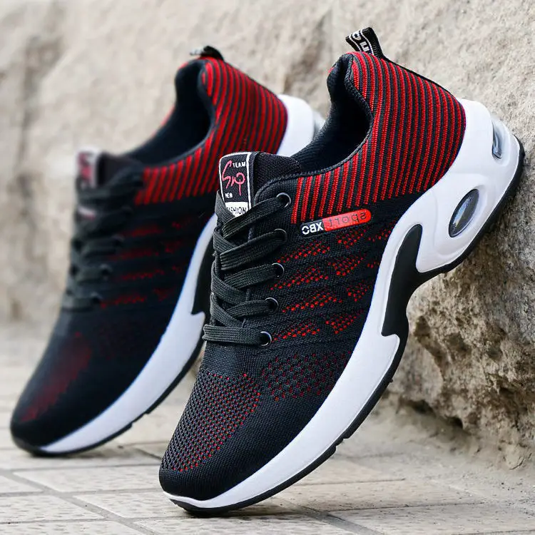 Men's shoes spring new trend men's shoes breathable lace-up running shoes Korean version of light casual walking shoes men