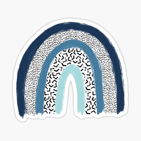 

Blue Textured Rainbow 5PCS Stickers for Stickers Home Decor Window Cartoon Kid Laptop Background Luggage Bumper Living Room
