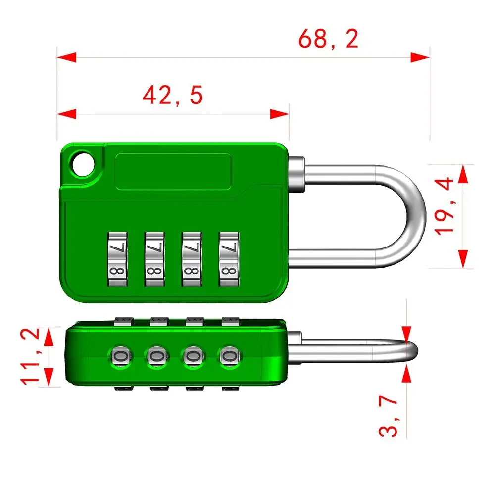 Zinc alloy 4 Digit Password Lock Portable Anti-theft Padlock Dormitory Cabinet Lock Luggage Combination Lock Travel