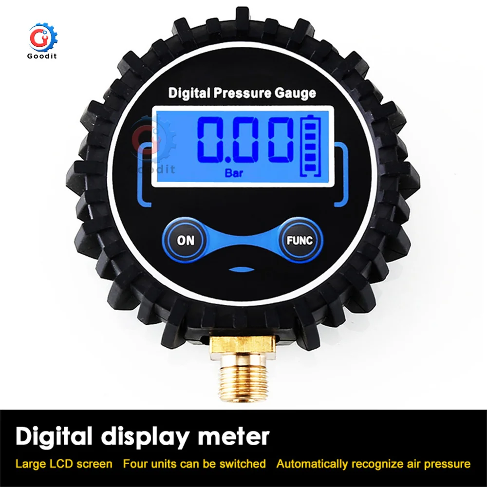 Precision Digital Tire Air Pressure Gauge with LCD Display and LED Light