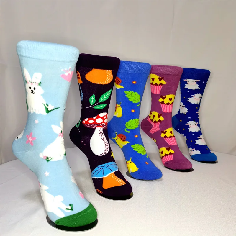 

Funny Women's Socks Cute Cartoon Animal Food Fruit Socks Kawaii Trend Socks Happy Harajuku Casual Socks Autumn Spring Stockings