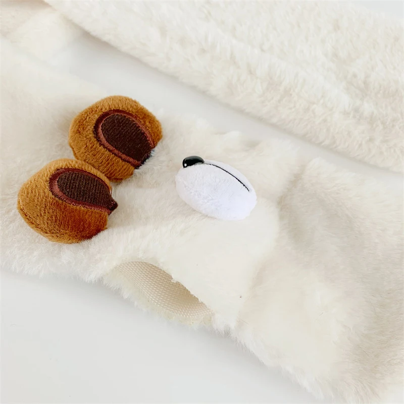 Cartoon Plush Baby Scarf Winter Faux Fur Scarves for Toddler Boys Girls Cute Bear Warm Kids Cross Neckerchief