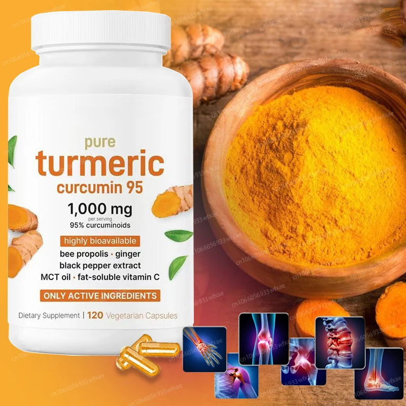 Turmeric Curcumin 1000mg Capsules with Black Pepper&Ginger Organic for Joint, Brain Cognitive & Digestive Health, Antioxidant