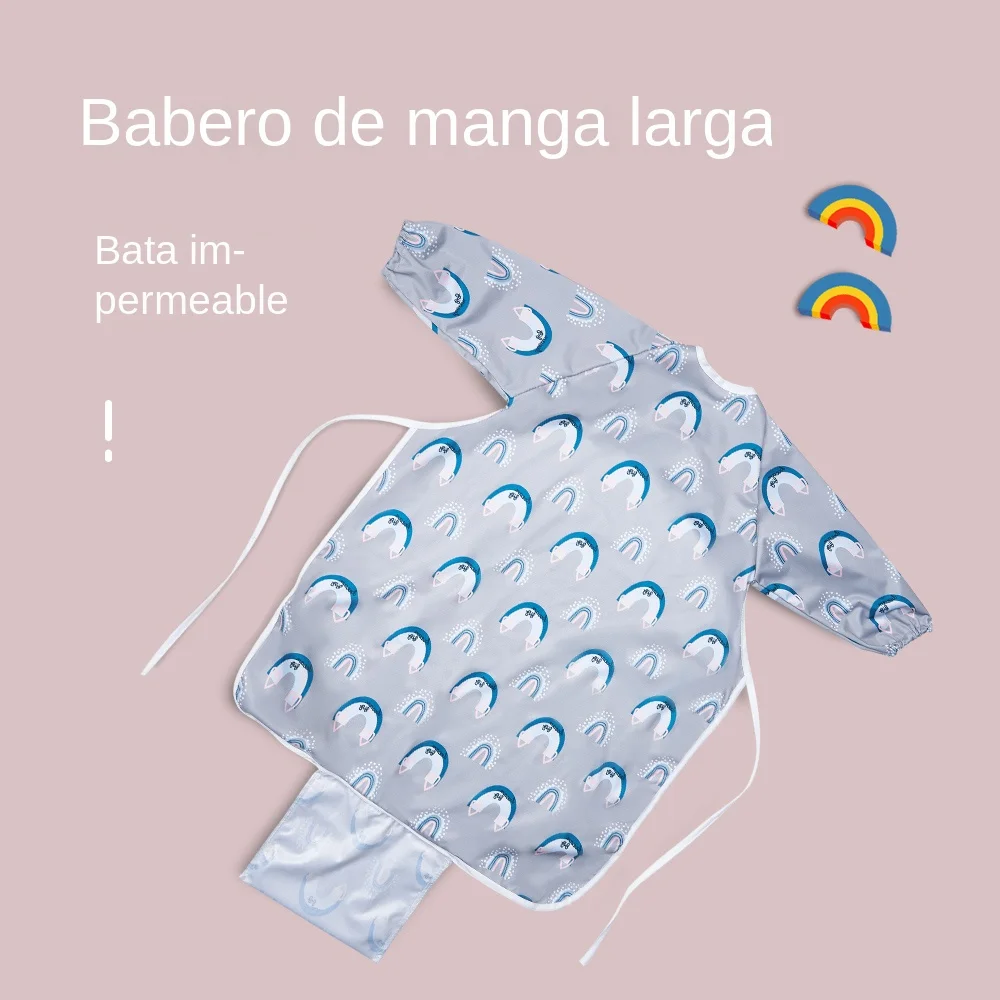 Baberos de silicona para niñas y niños, baberos de alimentación  impermeables para bebés (6-72 meses) azul